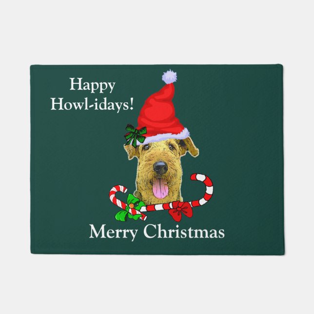 Airedale Terrier Christmas Door Mat Fußmatte (Vorderseite)