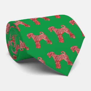 Airedale Terrier Christmas Hund Silhouette Green Krawatte