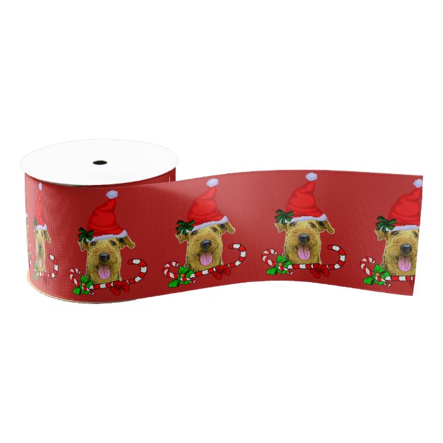 Airedale Terrier Christmas Merry Ripsband (Spule)