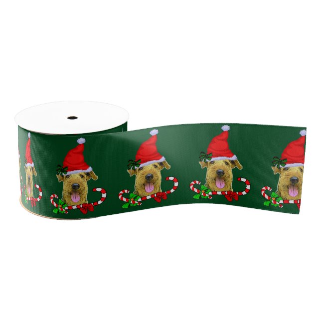 Airedale Terrier Christmas Merry Ripsband (Spule)