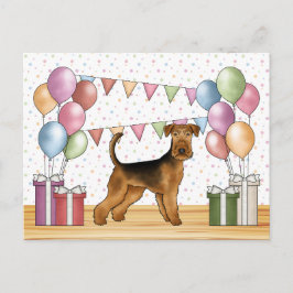 Airedale Terrier Colorful Pastel Happy Birthday Postkarte