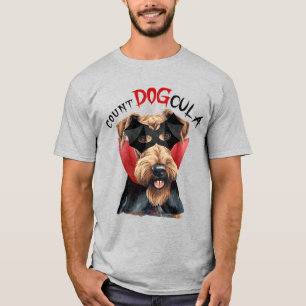 Airedale Terrier Count DOGcula Funny Dog Lover T-Shirt
