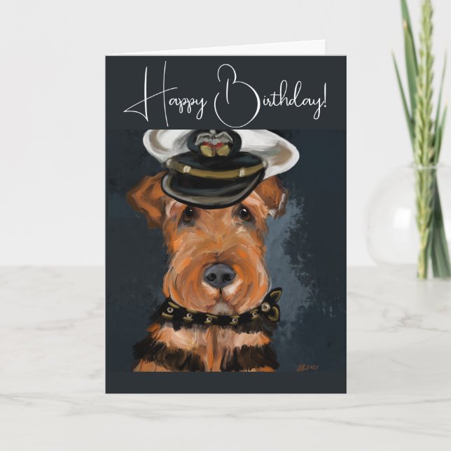 AIREDALE TERRIER DANKESKARTE (Vorderseite)