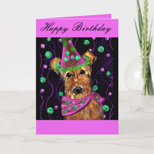 AIREDALE TERRIER DANKESKARTE (Vorderseite)