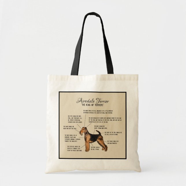 Airedale-Terrier-Diagramm-Taschen-Tasche Tragetasche (Vorne)