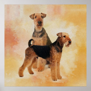 Airedale-Terrier-Digital-Kunst Poster