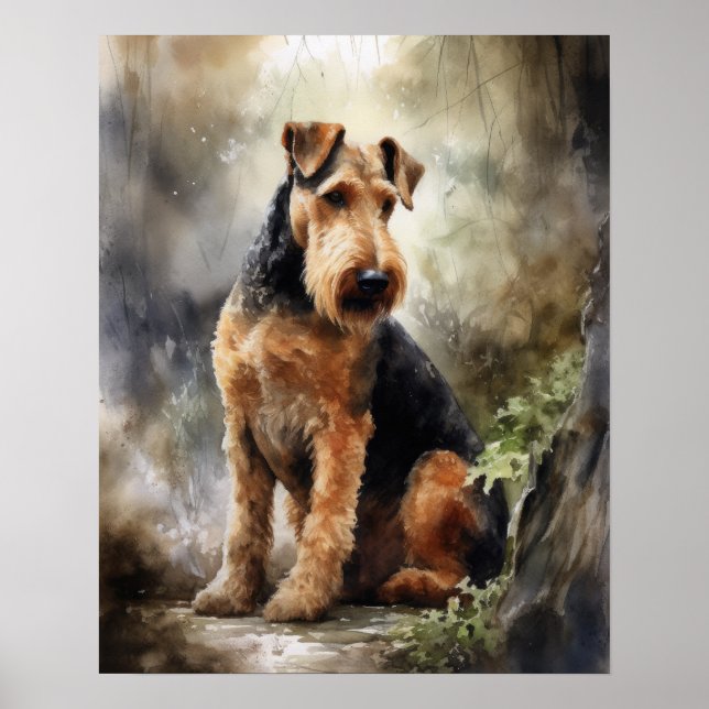 Airedale Terrier Dog Art Print Poster (Vorne)