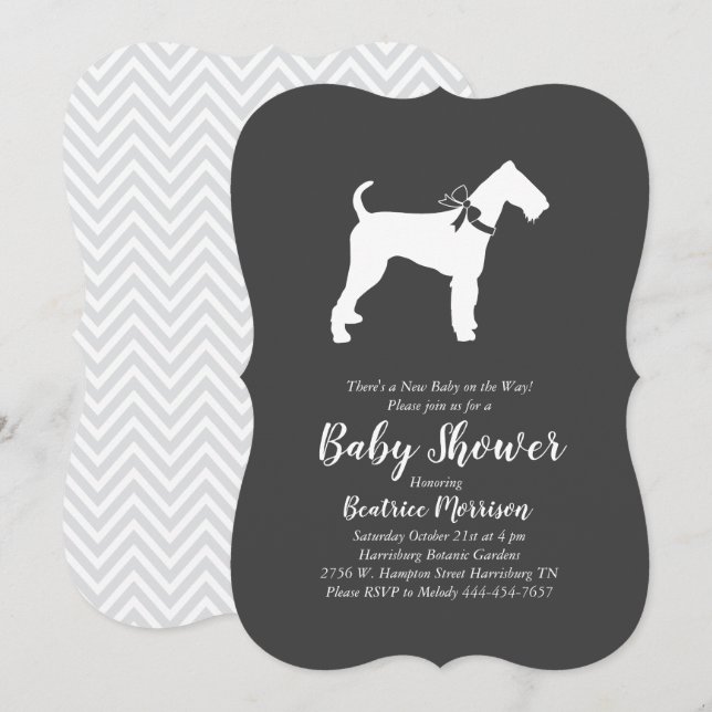 Airedale Terrier Dog Baby Shower Gender Neutral Einladung (Vorne/Hinten)