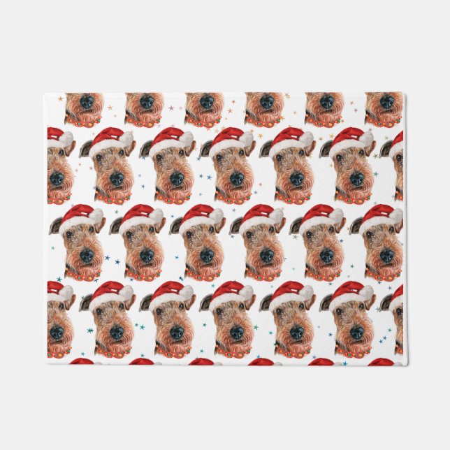 Airedale Terrier Dog Breed Christmas Fußmatte (Vorderseite)