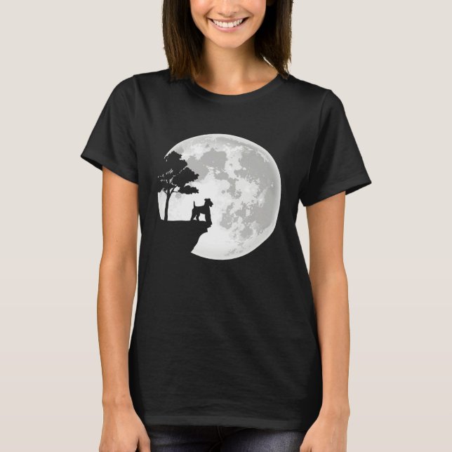 Airedale Terrier Dog Breed Moon Halloween Apparel T-Shirt (Vorderseite)