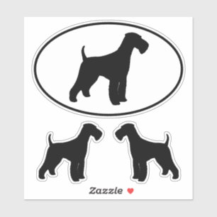 Airedale Terrier Dog Breed Silhouette Stickers Aufkleber