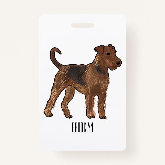 Airedale terrier dog cartoon illustration ausweis (Vorderseite)