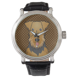 Airedale Terrier Dog Cartoon Paws Armbanduhr