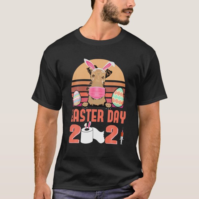 Airedale Terrier Dog Face Maske T-Shirt (Vorderseite)