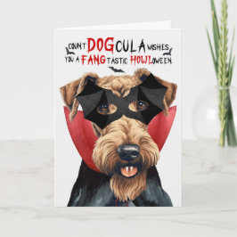 Airedale Terrier Dog Funny Count DOGcula Halloween Feiertagskarte