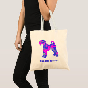 Airedale Terrier Dog Hot Pink & Blue Tragetasche
