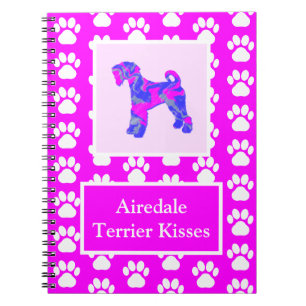 Airedale Terrier Dog Kisses Silhouette Niedlich P& Notizblock