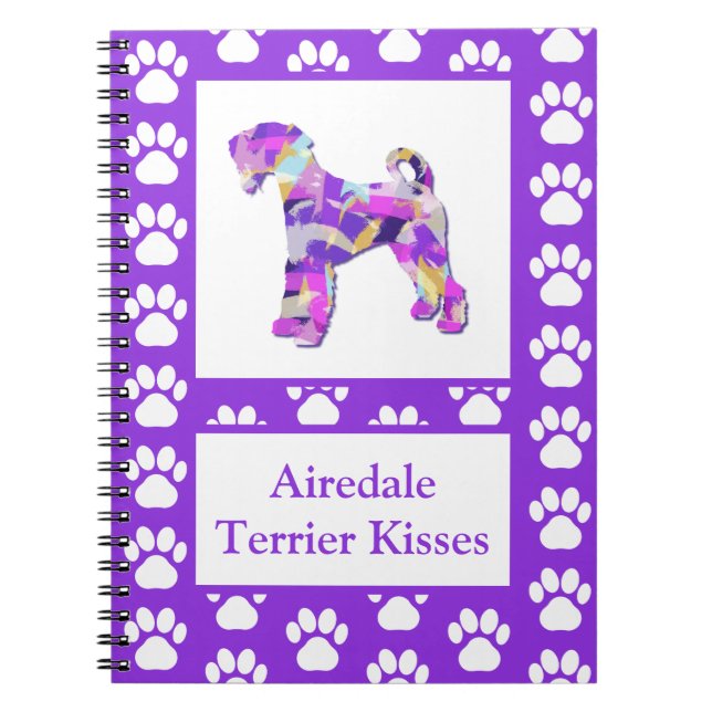 Airedale Terrier Dog Kisses Silhouette Niedlich PP Notizblock (Vorderseite)
