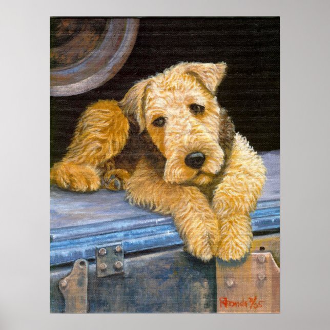 Airedale Terrier Dog Portrait Poster (Vorne)