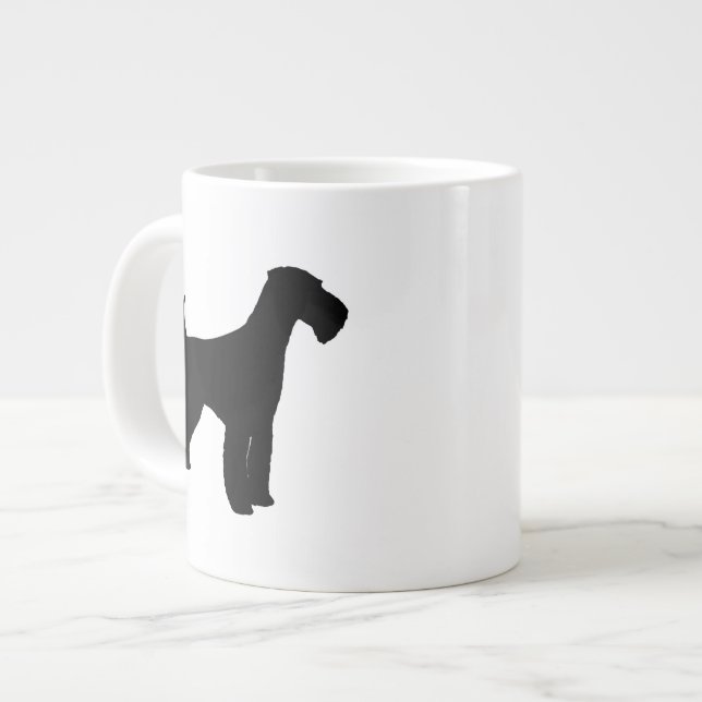 Airedale Terrier Dog Rasse Silhouetten Jumbo-Tasse (Vorderseite Links)