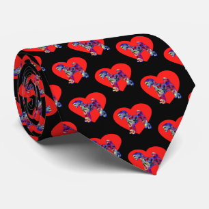 Airedale Terrier Dog Red Valentine Day Krawatte
