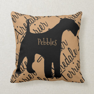 Airedale Terrier Dog Silhouette Custom Pillow Kissen