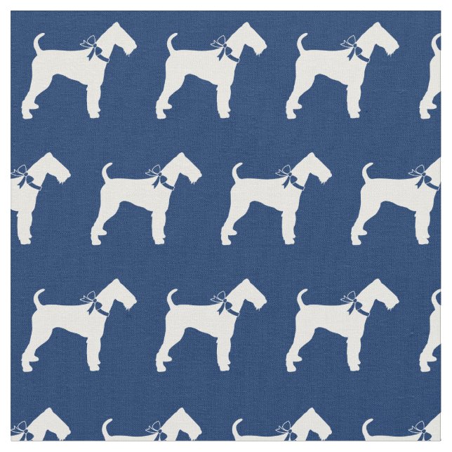 Airedale Terrier Dog Silhouette Pet Navy Blue Stoff (Nahaufnahme)