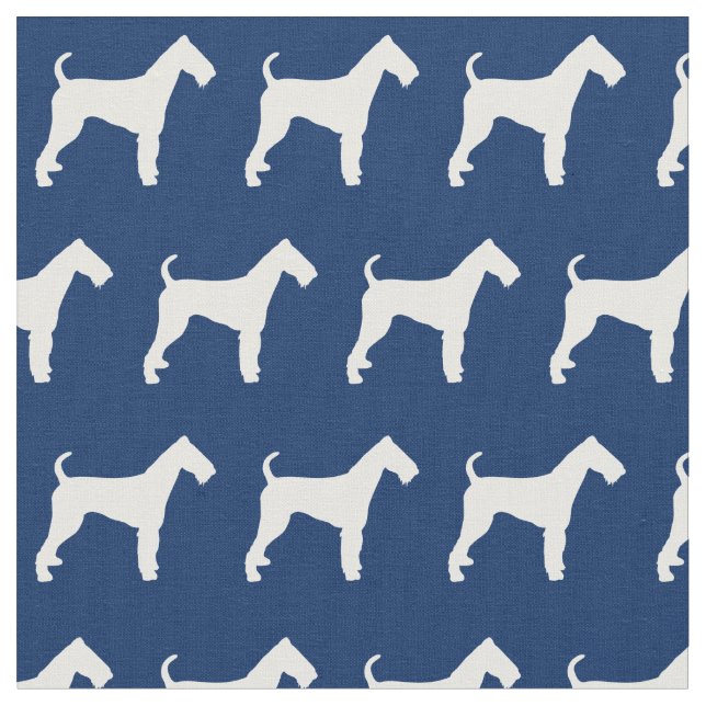Airedale Terrier Dog Silhouette Pet Navy Blue Stoff (Nahaufnahme)