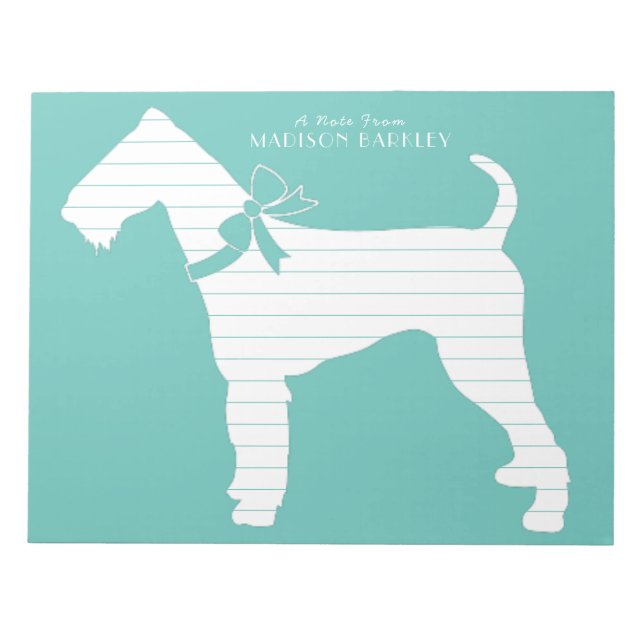 Airedale Terrier Doppy Puppy Notizblock (Vorderseite)