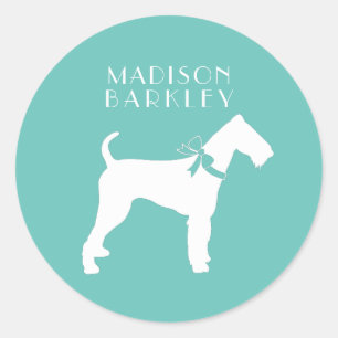 Airedale Terrier Doppy Puppy Runder Aufkleber