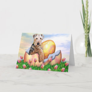 Airedale Terrier Easter Surprise Feiertagskarte
