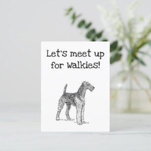 Airedale Terrier Elegante Zeichnend Hund Feiertagspostkarte