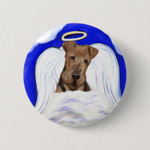 Airedale Terrier Engel Button