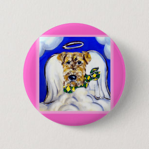 Airedale Terrier Engel Button