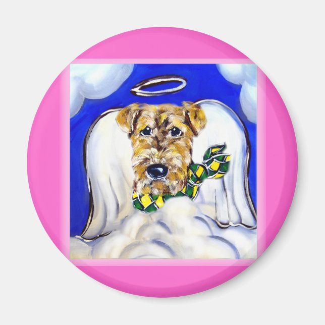 Airedale Terrier Engel Magnet (Vorne)