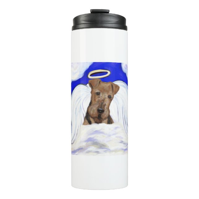 Airedale Terrier Engel Thermosbecher (Vorderseite)