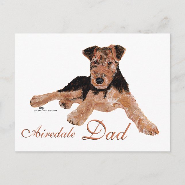Airedale Terrier Fathers Day Postkarte (Vorderseite)