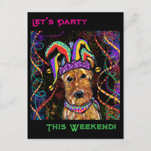 AIREDALE TERRIER FEIERTAGSPOSTKARTE