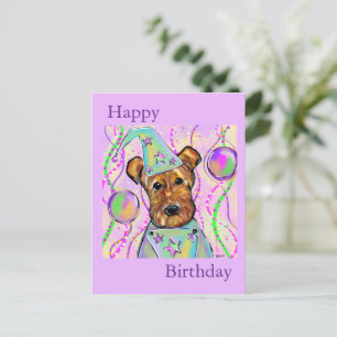 AIREDALE TERRIER FEIERTAGSPOSTKARTE