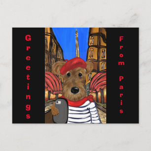 Airedale Terrier Feiertagspostkarte