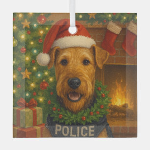 Airedale Terrier Ferien  Ornament Aus Glas