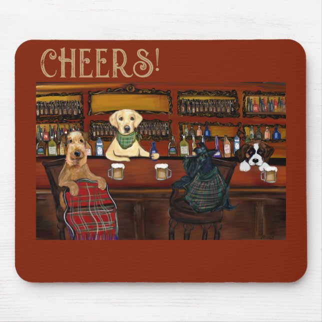 AIREDALE TERRIER  & FREUNDE       MOUSEPAD (Vorne)