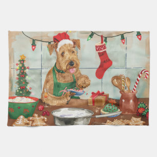 Airedale Terrier Frische Pasta machen Geschirrtuch