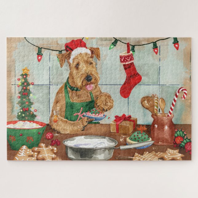 Airedale Terrier Frische Pasta machen Puzzle (Horizontal)