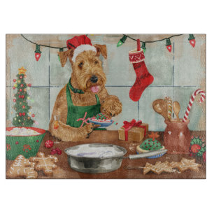 Airedale Terrier Frische Pasta machen Schneidebrett