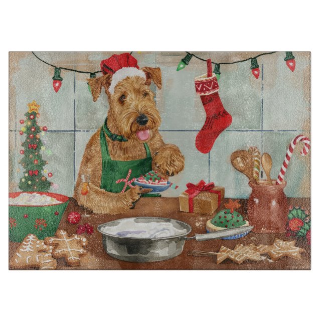 Airedale Terrier Frische Pasta machen Schneidebrett (Vorderseite)