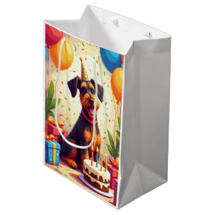 Airedale Terrier Geburtstagsfeier Mittlere Geschenktüte