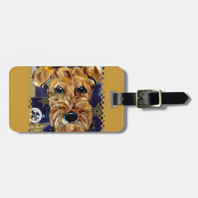 AIREDALE TERRIER GEPÄCKANHÄNGER (Vorderseite horizontal)