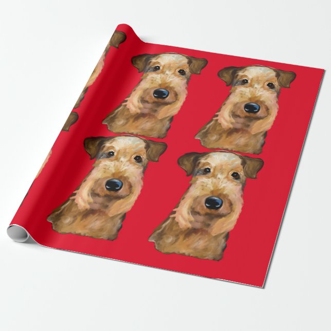 AIREDALE TERRIER GESCHENKPAPIER (Ungerollt)
