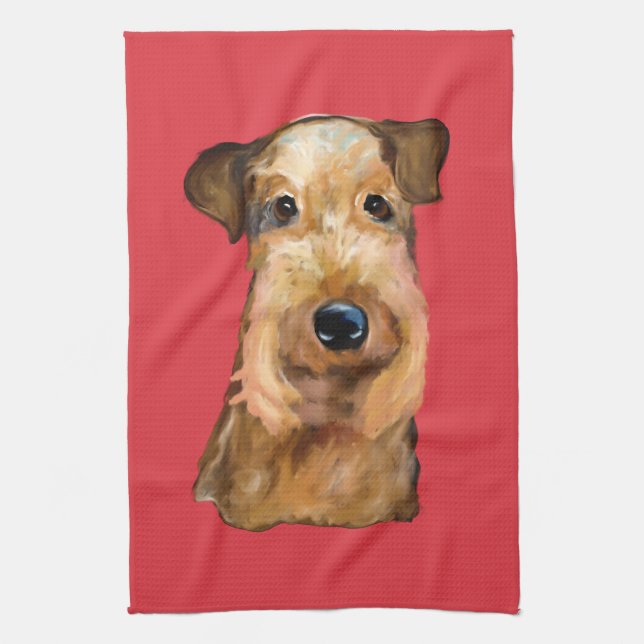 AIREDALE TERRIER GESCHIRRTUCH (Vertikal)